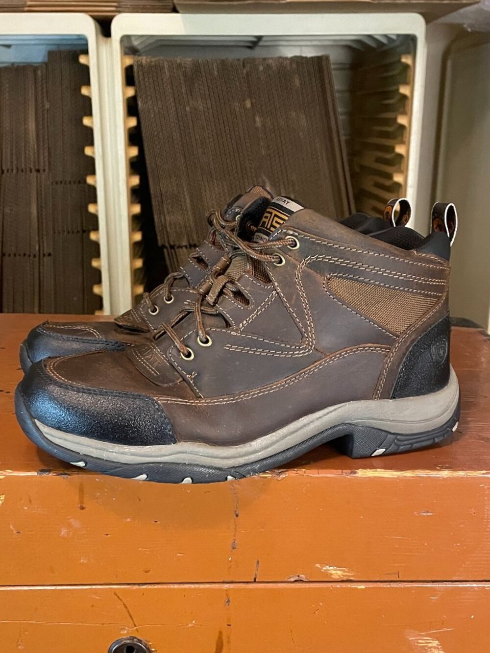 ARIAT ATS Terrain Men's Size 9.5 D Lace Up Brown Leather Hiking Boots 10002182